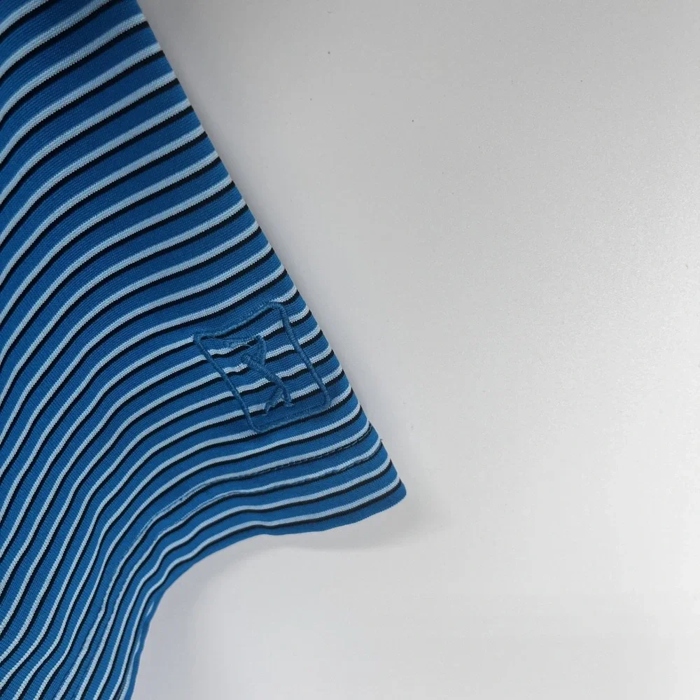 PGA Tour Golf‎ Polo Shirt Mens XL Blue Striped Moisture Wick Sports Performance - Picture 3 of 4